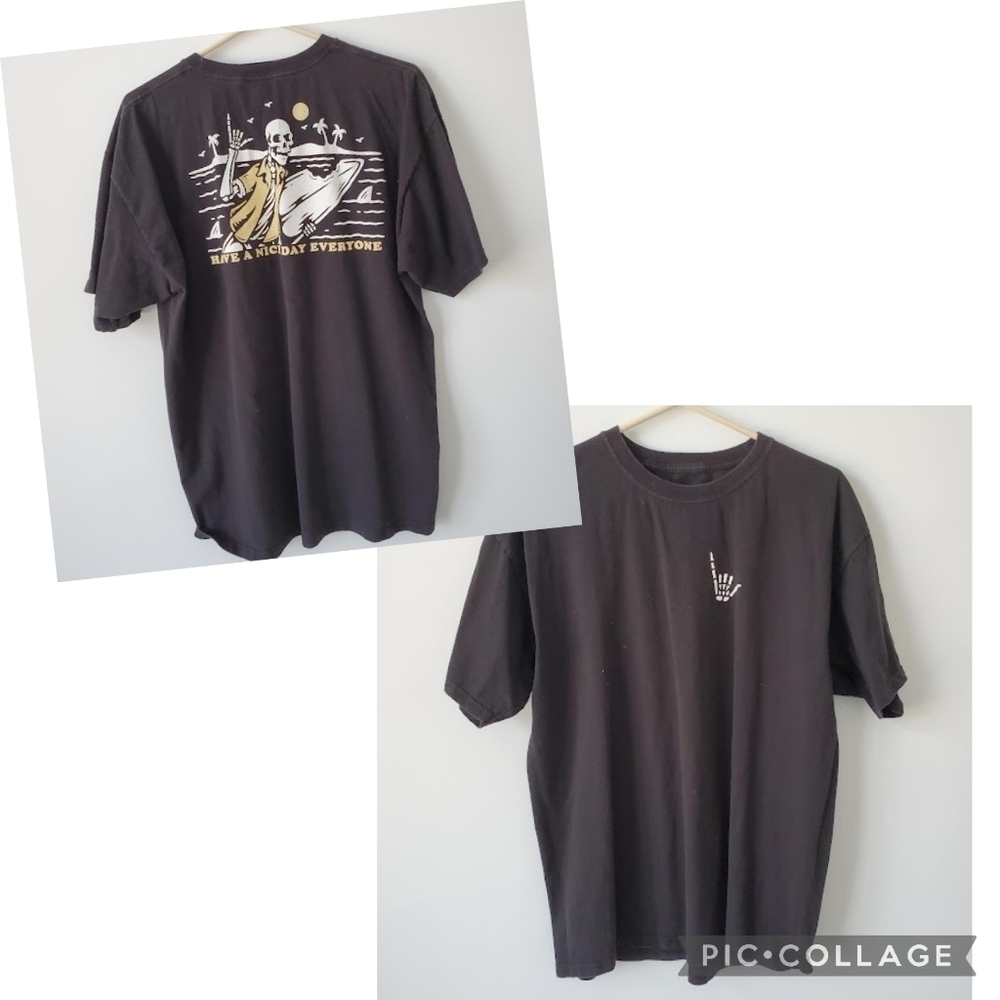 Call Your Mother Surfing Skeleton  T-Shirt Size XL